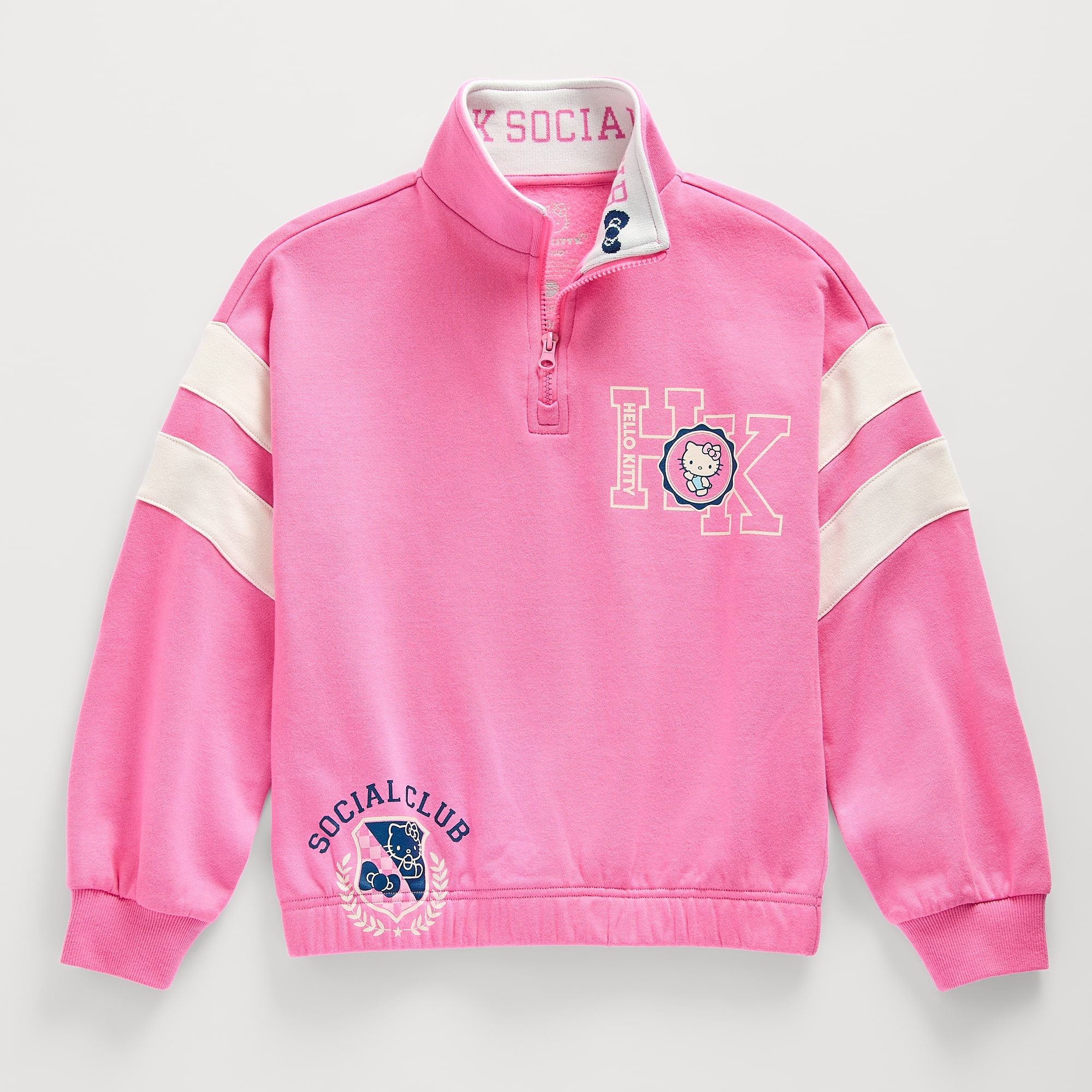 Little & Big Kid Girls Long Sleeve Hello Kitty Casual Quarter-Zip