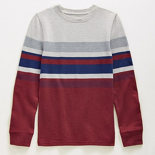 Thereabouts Little & Big Kid Boys Crew Neck Long Sleeve Regular Fit Thermal Top In Red