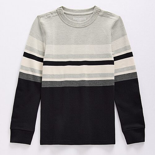 Thereabouts Little & Big Kid Boys Easy-on + Easy-off Sensory Friendly Crew Neck Long Sleeve Adaptive Regular Fit In Black