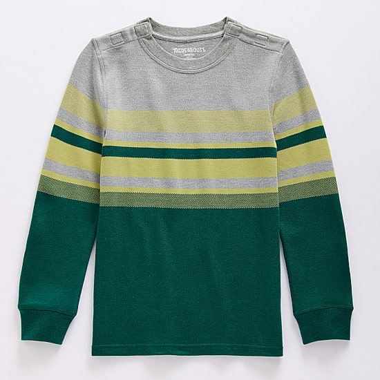 Thereabouts Little & Big Kid Boys Easy-on + Easy-off Sensory Friendly Crew Neck Long Sleeve Adaptive Regular Fit Thermal Top