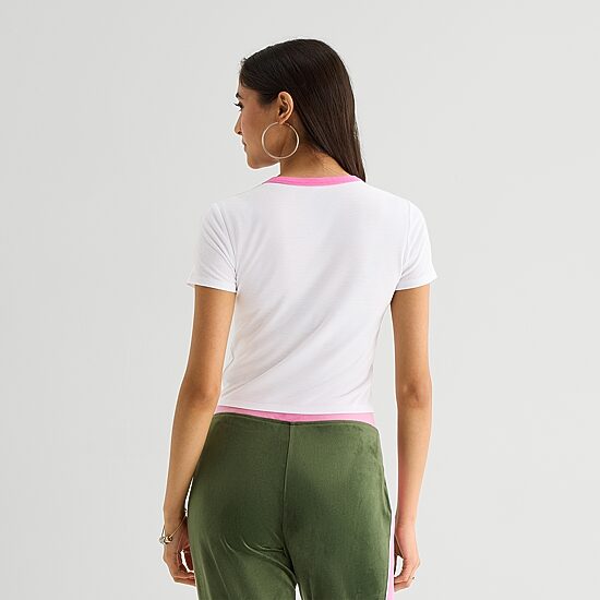 Juicy By Juicy Couture Womens Juniors Crew Neck Short Sleeve Regular Fit Graphic T-Shirt