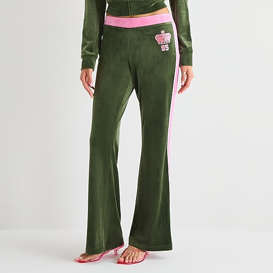 Juicy By Juicy Couture Womens Juniors Flare Mid Rise Sweatpant