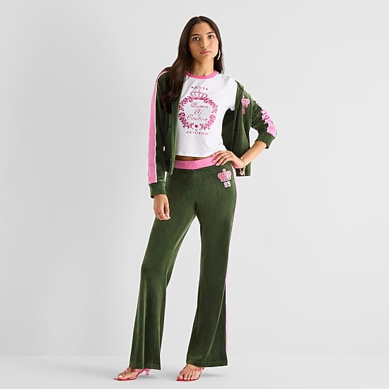 Juicy By Juicy Couture Womens Juniors Flare Mid Rise Sweatpant