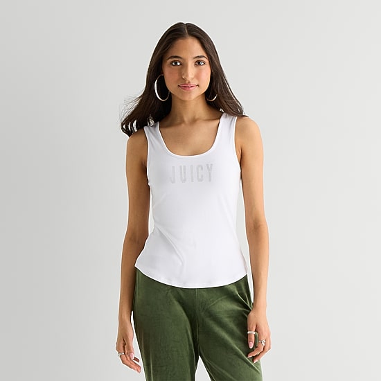 Juicy By Juicy Couture Womens Juniors U Neck Sleeveless Tank Top