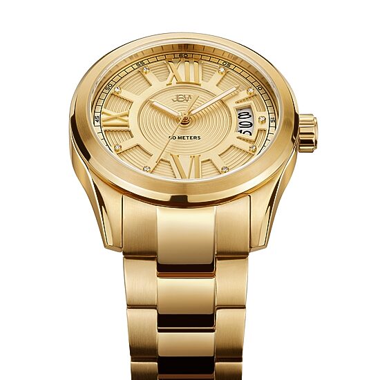 JBW Bond Mens Diamond-Accent Gold-Tone Stainless Steel Watch J6311A