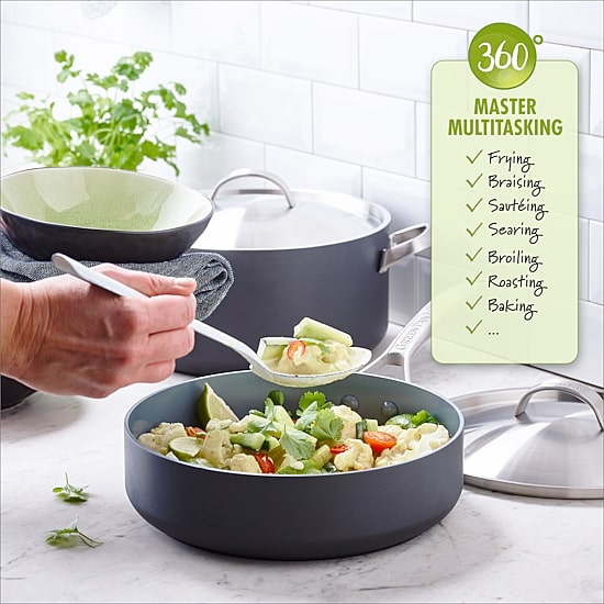 GreenPan Paris Pro Hard Anodized Cermaic Non-Stick 2-pc. Open Frypan Set