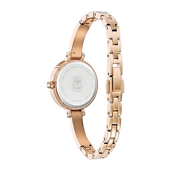 Citizen Silhouette Crystal Womens Rose Goldtone Stainless Steel Bracelet Watch Em0863-53d