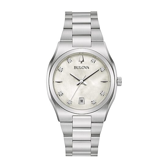 Bulova Classic Womens Silver Tone Stainless Steel Bracelet Watch 96p218