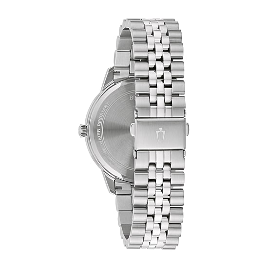 Bulova Classic Mens Silver Tone Stainless Steel Bracelet Watch 96b334