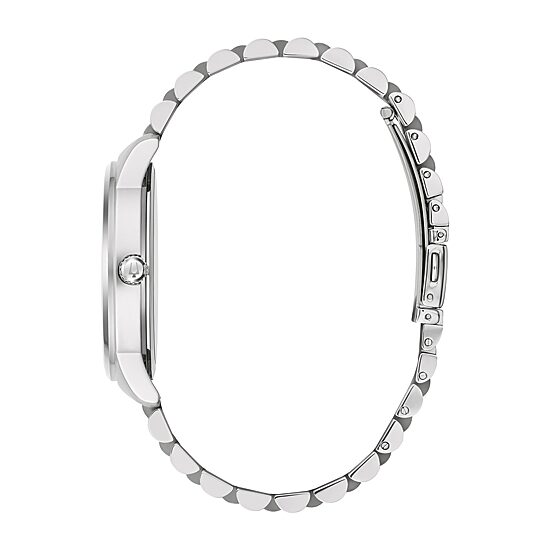 Bulova Classic Mens Silver Tone Stainless Steel Bracelet Watch 96b334