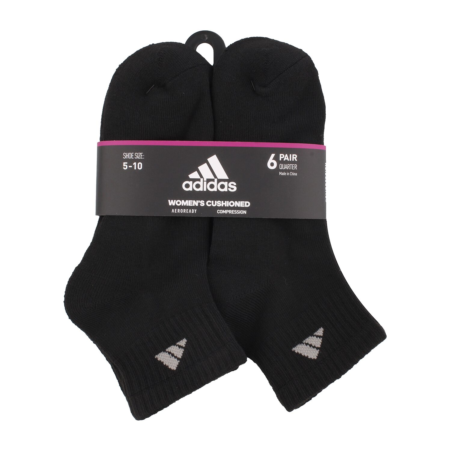 adidas Cushioned Womens 6 Pair Quarter Ankle Socks