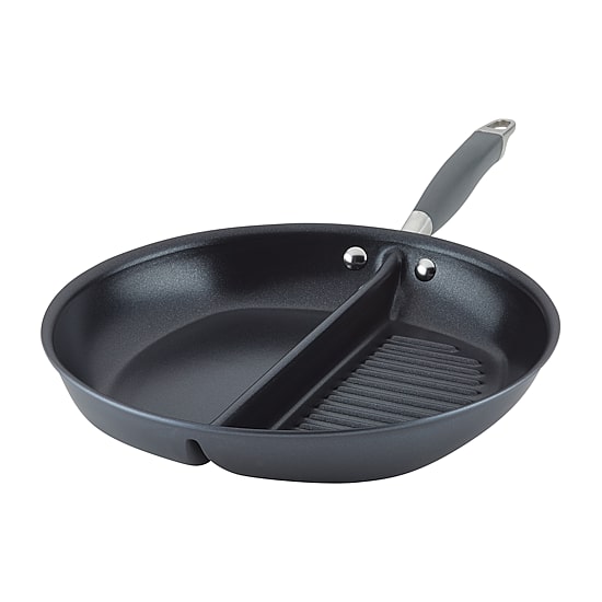 Anolon Advanced Home Hard Anodized 12.5" Divided Grill and Griddle Pan