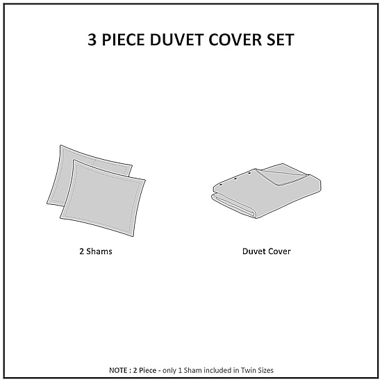 INK+IVY Mila 3 Piece Cotton Duvet Cover Set with Chenille Tufting