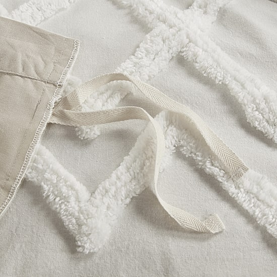 INK+IVY Mila 3 Piece Cotton Duvet Cover Set with Chenille Tufting