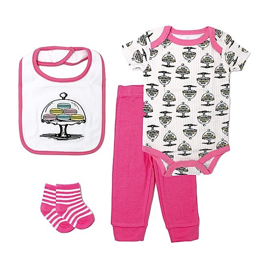 3 Stories Trading Company Baby Girls Jersey 4-pc. Pant Set