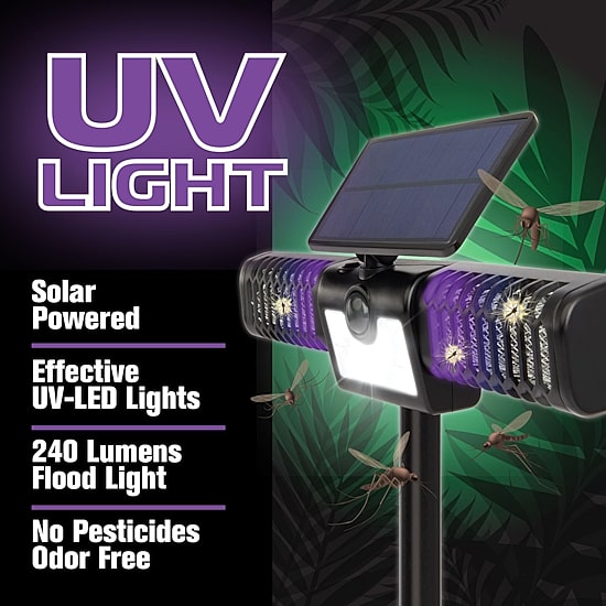 Bell + Howell Monster Solar Zapper 2-in-1 Floodlight Solar Bug Zapper