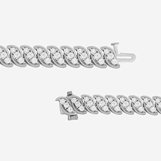 Womens 4 CT. T.W. Lab Grown White Diamond 10K Gold Tennis Bracelet