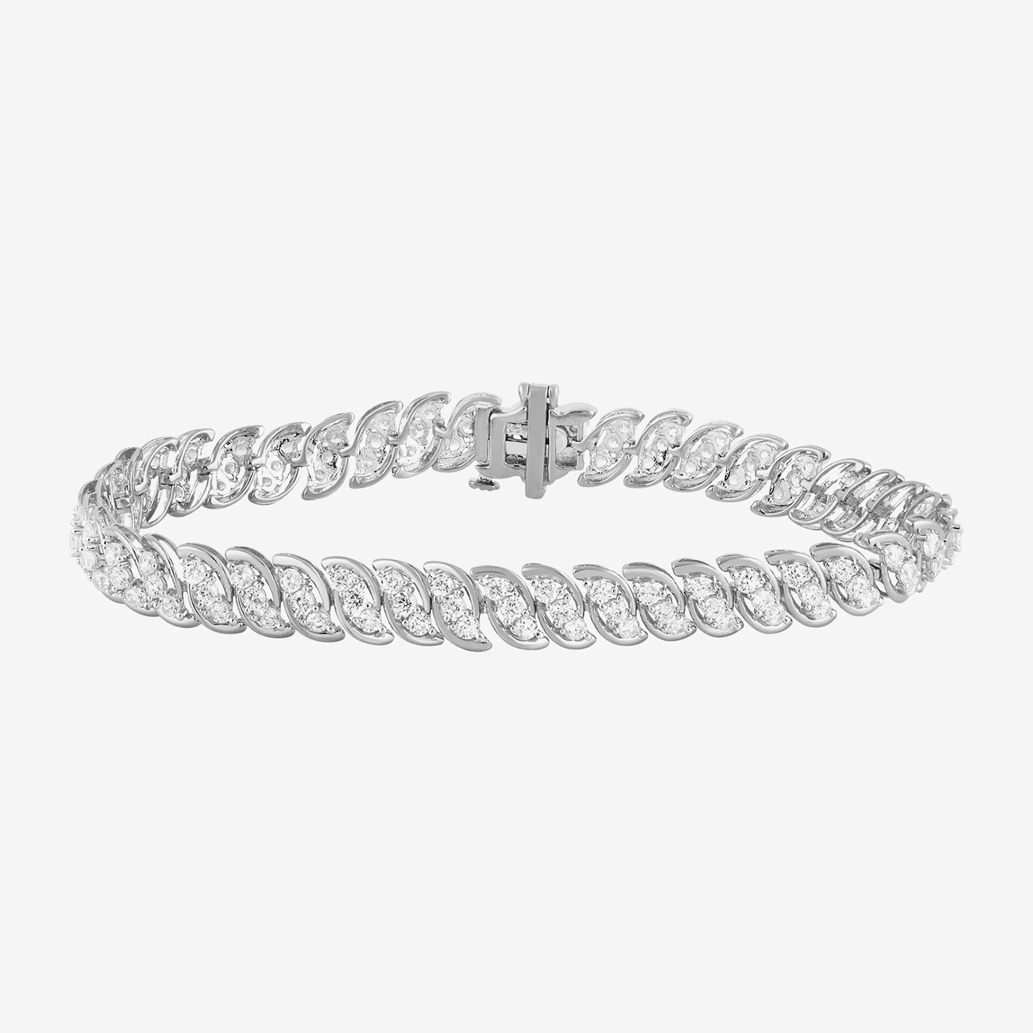 Womens 4 CT. T.W. Lab Grown White Diamond 10K Gold Tennis Bracelet
