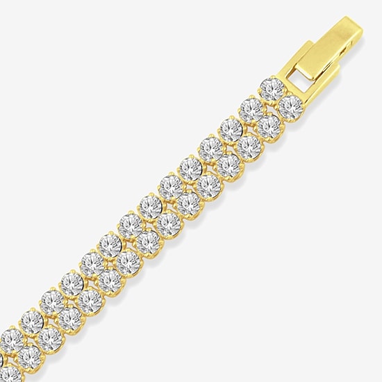 Womens 5 CT. T.W. Lab Grown White Diamond 10K Gold 7.5 Inch Tennis Bracelet