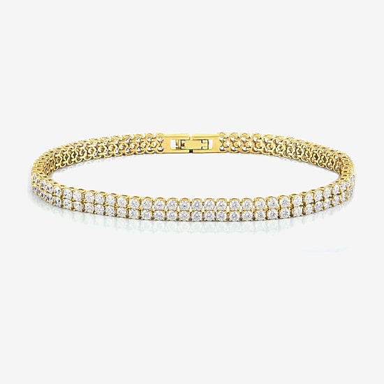 Womens 5 CT. T.W. Lab Grown White Diamond 10K Gold 7.5 Inch Tennis Bracelet