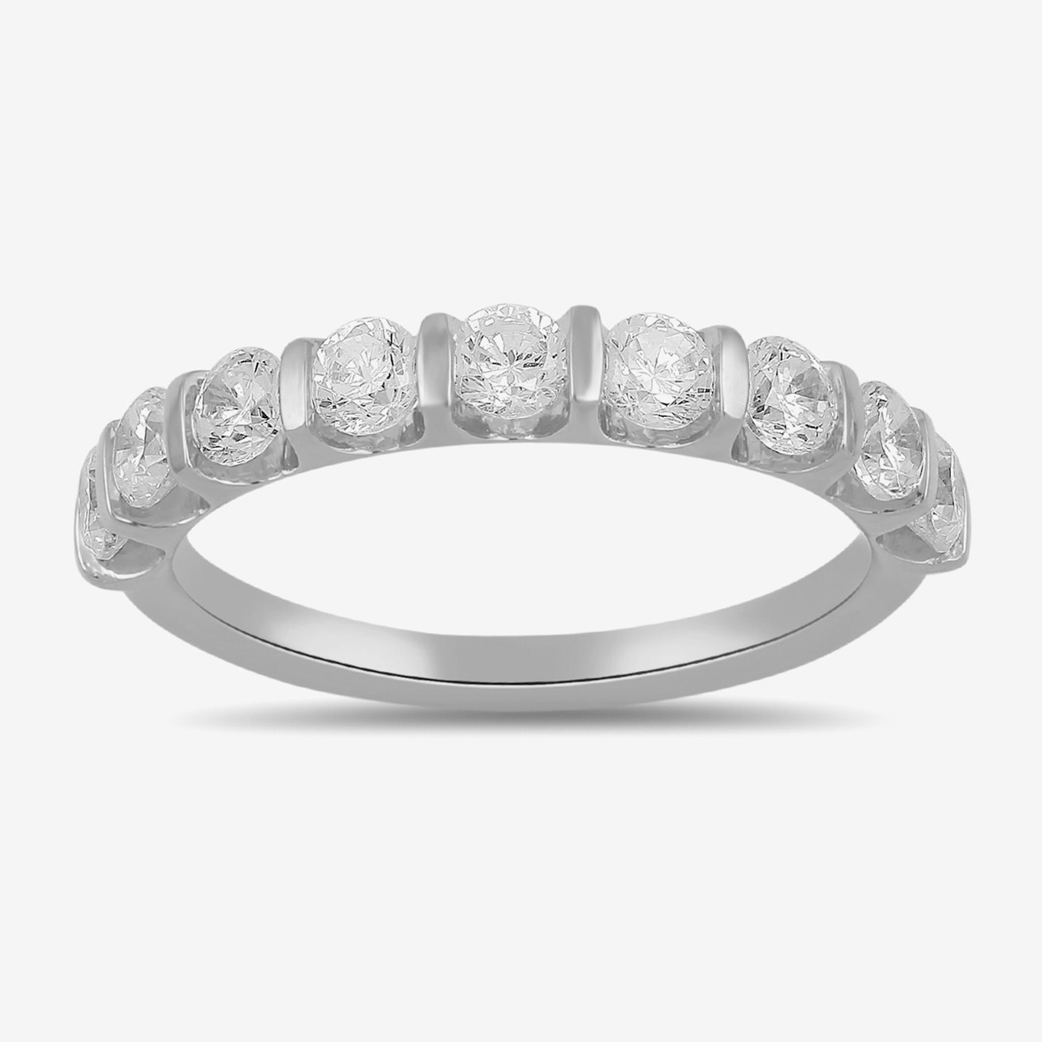 Womens 1 CT. T.W. Lab Grown White Diamond 10K Gold Band