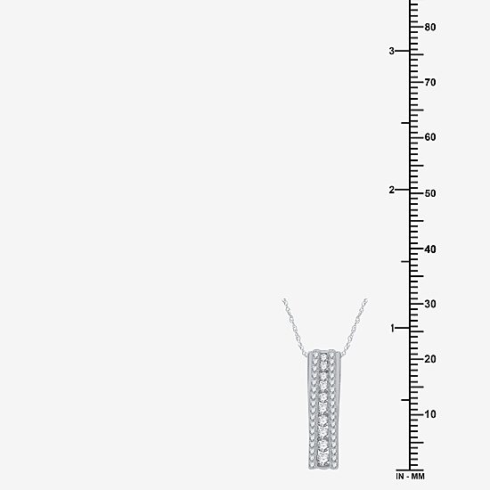 Linear Womens 1/2 CT. T.W. Lab Grown White Diamond Sterling Silver 18 Inch Pendant Necklace