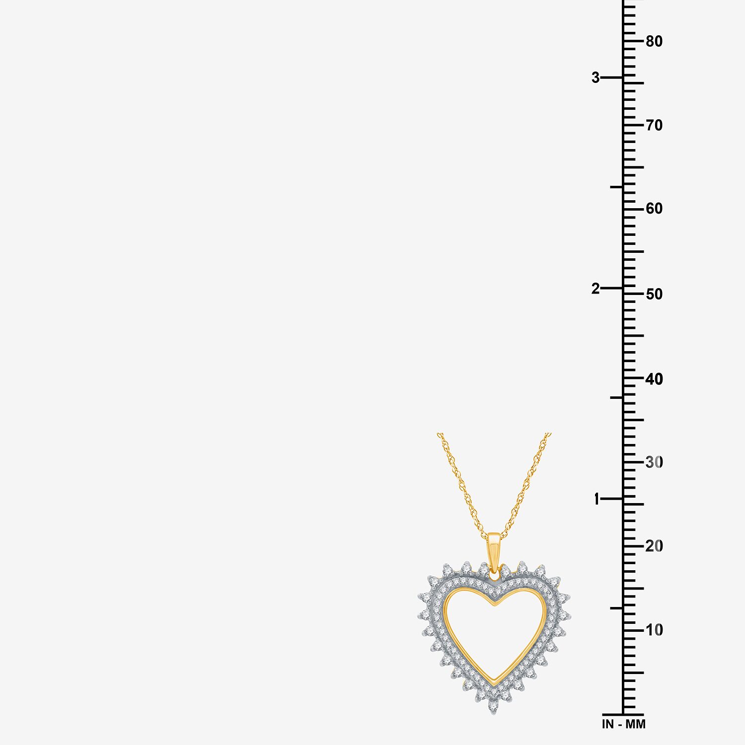 Womens 1/2 CT. T.W. Lab Grown White Diamond 14K Gold Over Silver Sterling Silver Heart 18 Inch Pendant Necklace