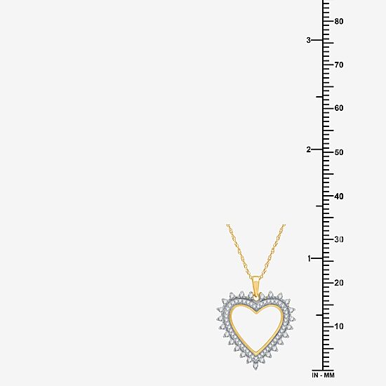 Womens 1/2 CT. T.W. Lab Grown White Diamond 14K Gold Over Silver Sterling Silver Heart 18 Inch Pendant Necklace