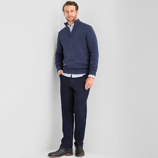 St. John's Bay Mens Mock Neck Long Sleeve Quarter-Zip Pullover Sweater