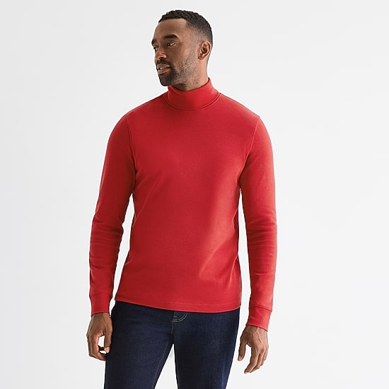 St. John's Bay Interlock Mens Long Sleeve Classic Fit Turtleneck