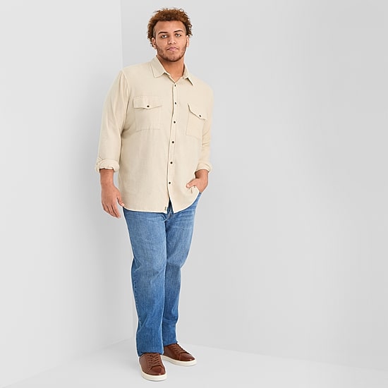 mutual weave Mens Long Sleeve Regular Fit Big and Tall Flannel Shirt