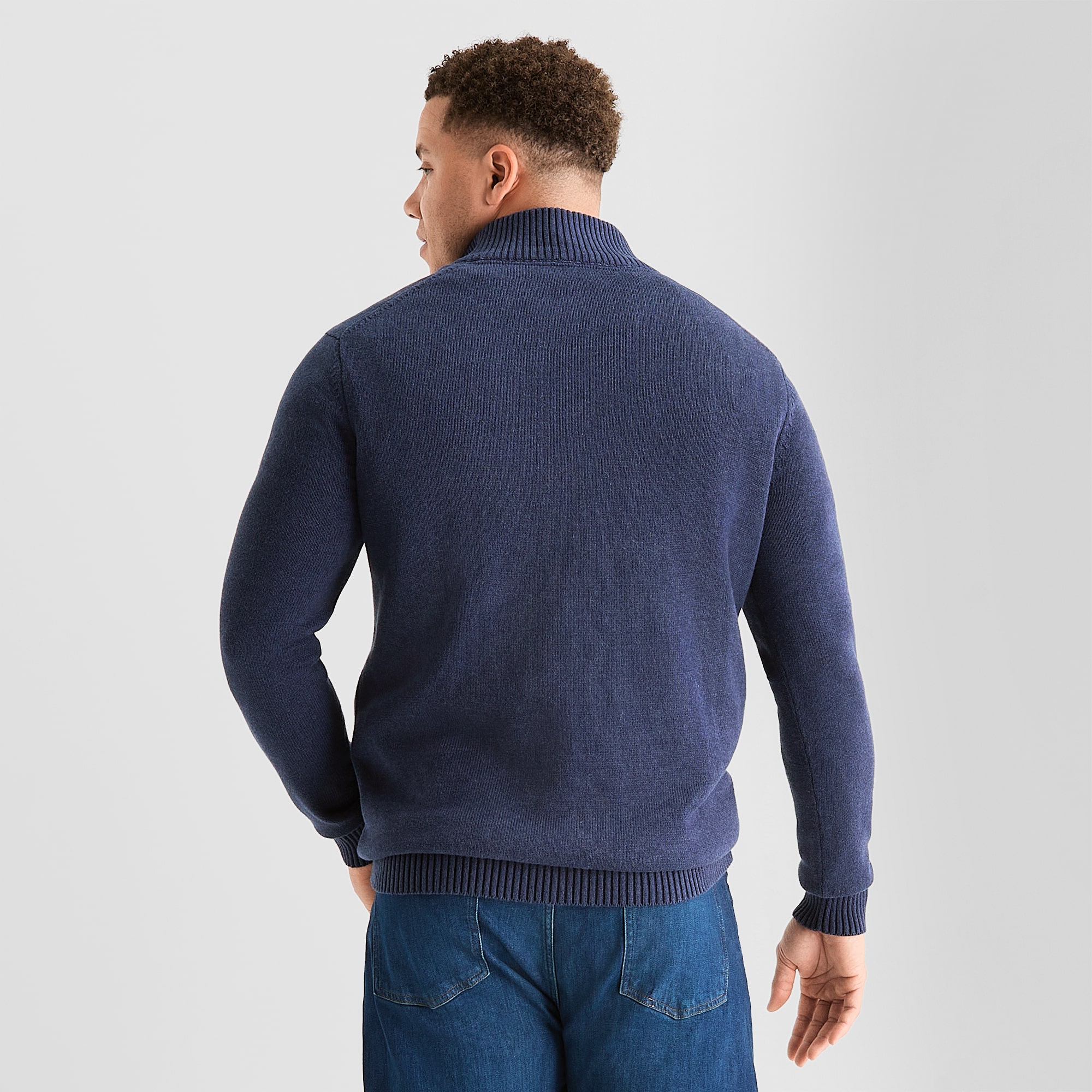 St. John's Bay Quarter Zip Big and Tall Mens Mock Neck Long Sleeve Pullover Sweater