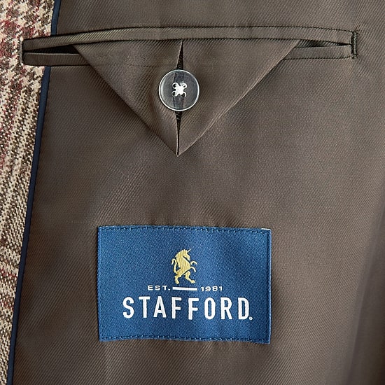 Stafford Mens Big and Tall Plaid Classic Fit Sport Coat