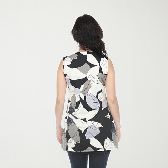 White Mark Maternity Womens Crew Neck Sleeveless Tunic Top