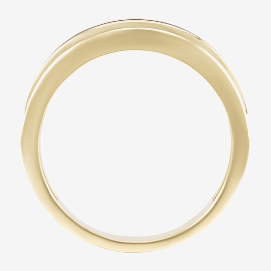 (Black / I2-I3) Mens 7MM 1/2 CT. T.W. Genuine Black Diamond 10K Gold Wedding Band