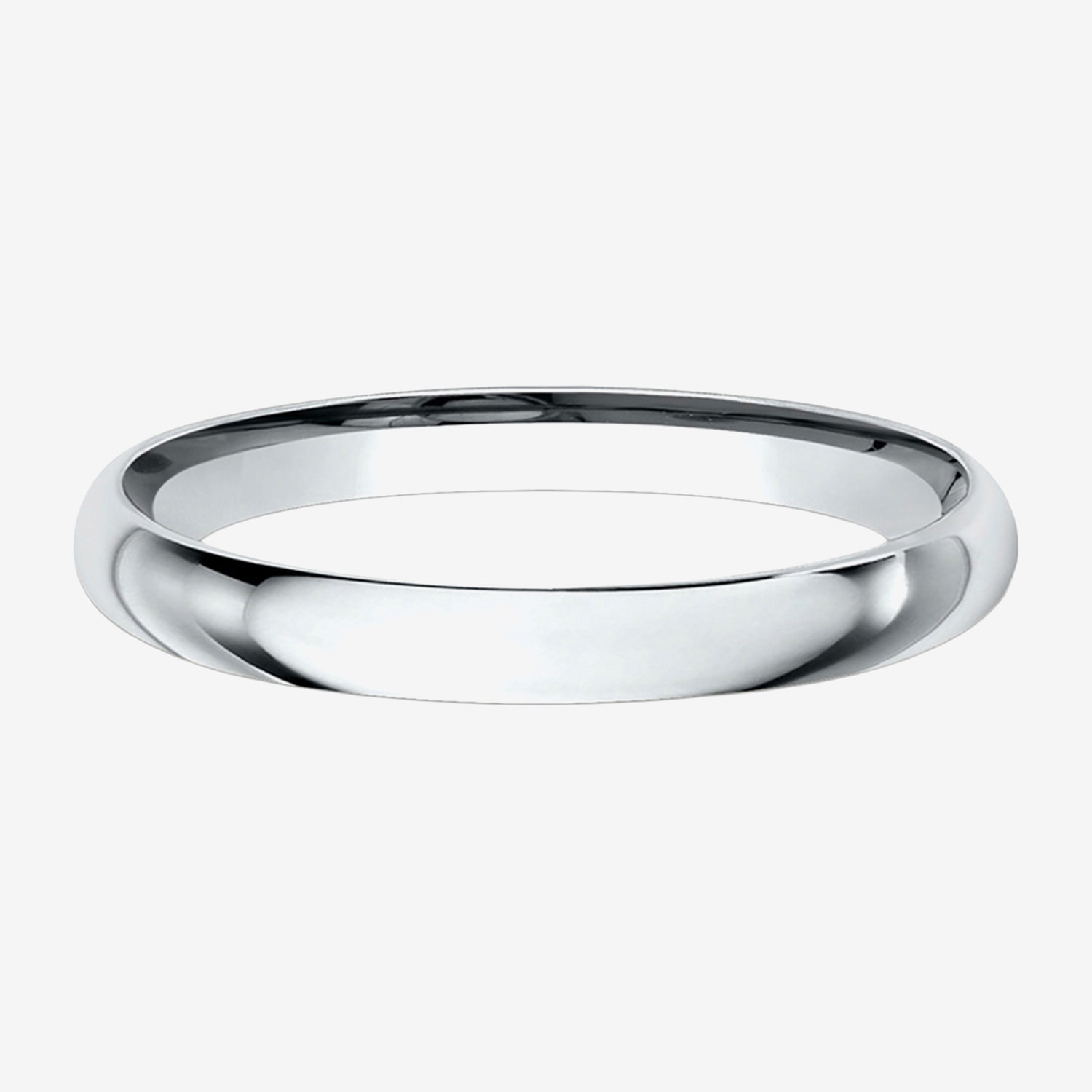 Womens 10K White Gold 2MM Comfort-Fit Wedding Band