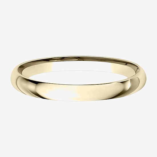 Womens 10K White Gold 2MM Comfort-Fit Wedding Band