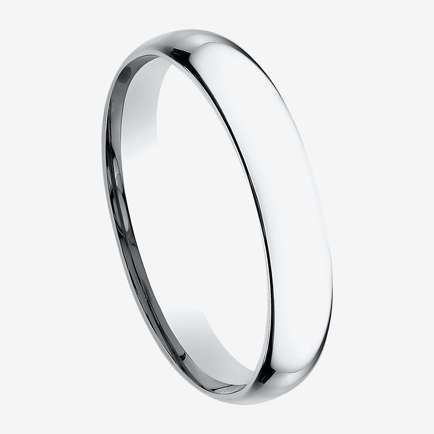 Womens 14K White Gold 3MM Light Comfort-Fit Wedding Band