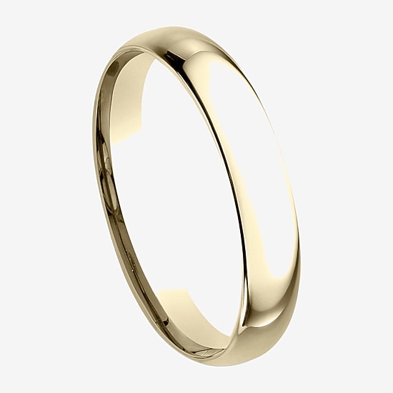 Womens 10K Yellow Gold 3MM Comfort-Fit Wedding Band