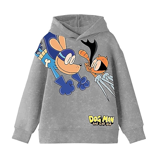Little & Big Kid Boys Long Sleeve Dog Man Fleece Hoodie