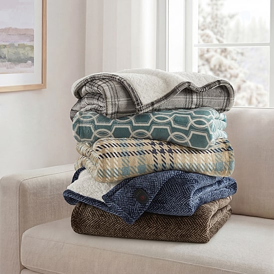 Beautyrest Heated Sherpa Electric Heavyweight Throw