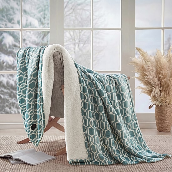 Beautyrest Heated Sherpa Electric Heavyweight Throw
