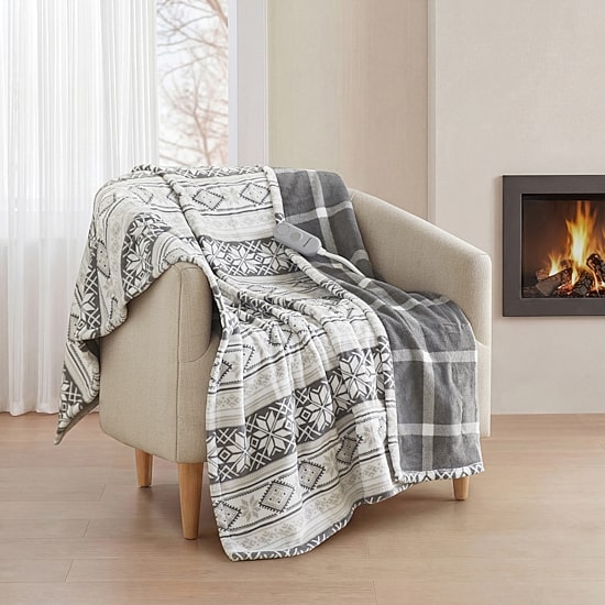 Beautyrest Ultrasoft Plush Heated Reversible 50x60 Electric Heavyweight Throw