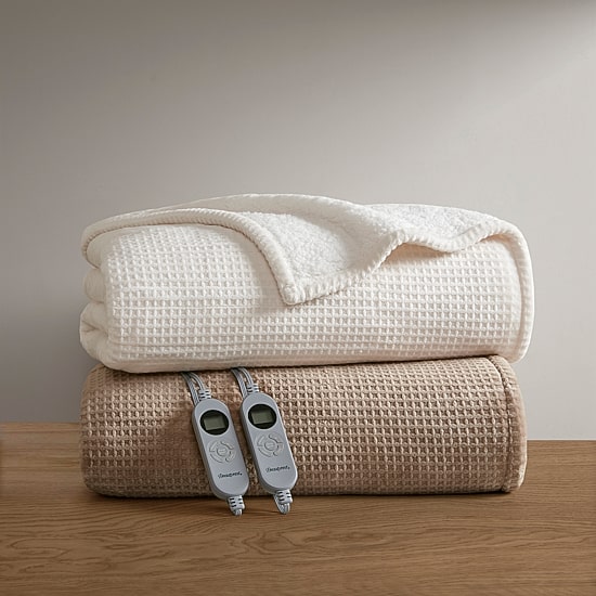 Beautyrest Waffle Plush Heated Blanket with programmable controller