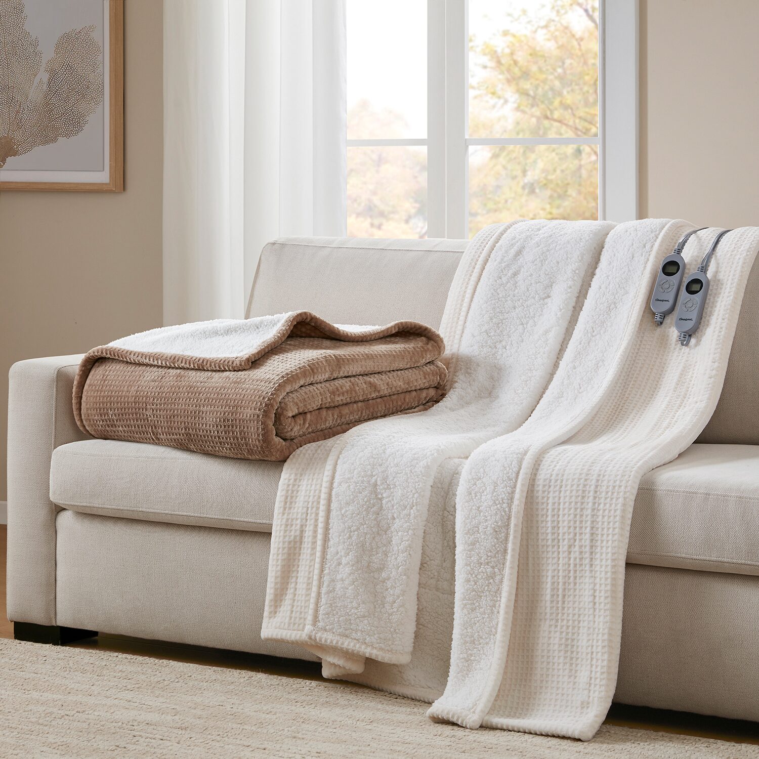 Beautyrest Waffle Plush Heated Blanket