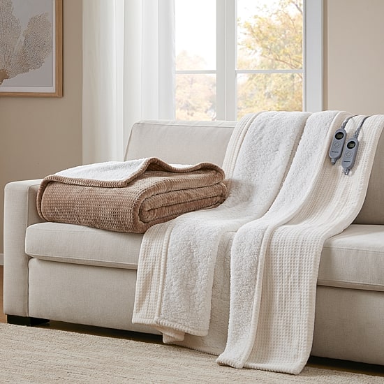 Beautyrest Waffle Plush Heated Blanket with programmable controller