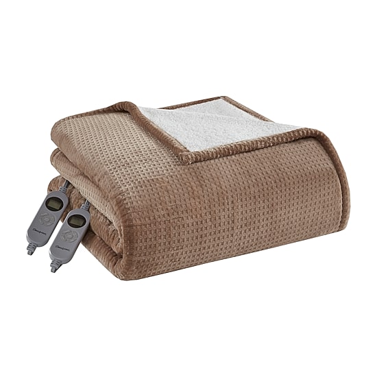 Beautyrest Waffle Plush Heated Blanket with programmable controller