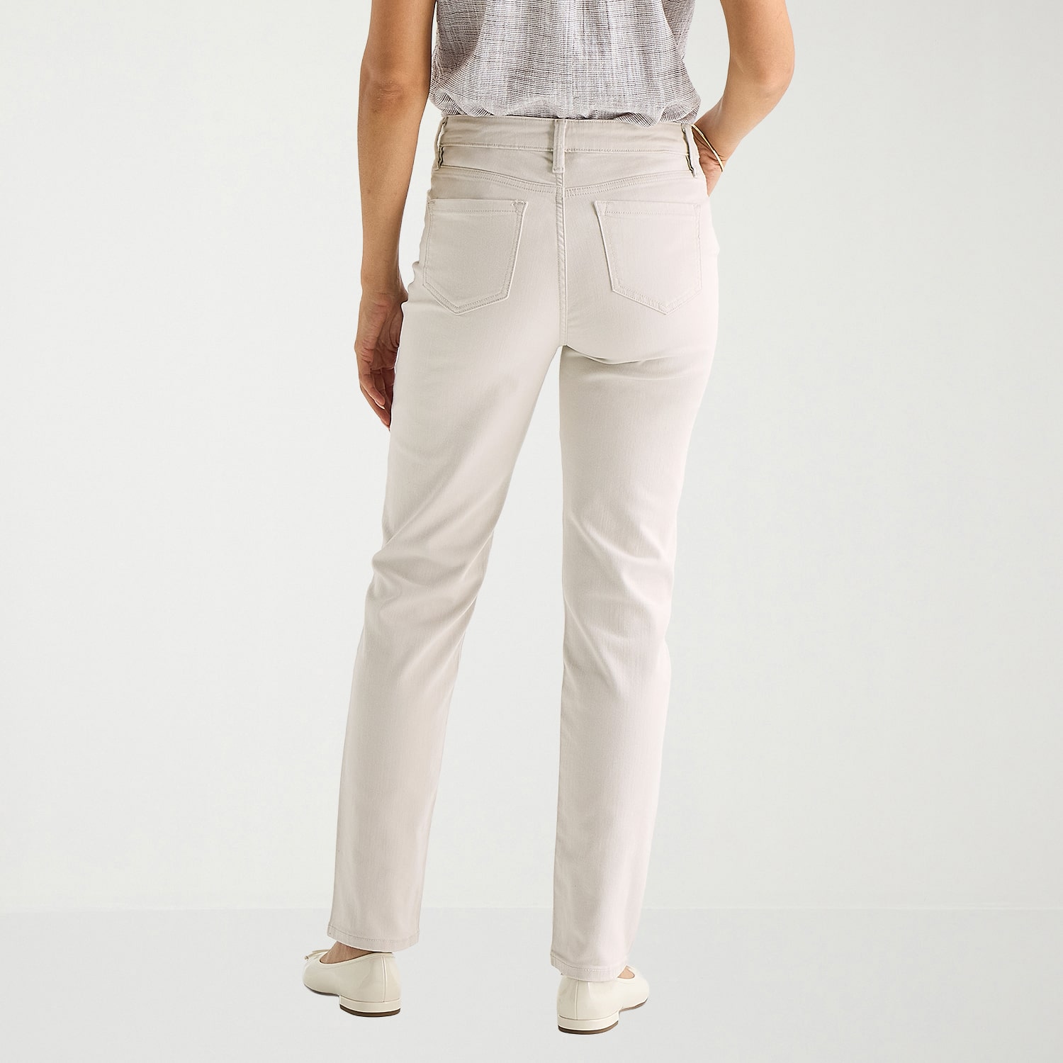 Liz Claiborne Womens Petite High Rise Straight Leg Jean