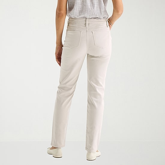 Liz Claiborne Womens Petite High Rise Straight Leg Jean