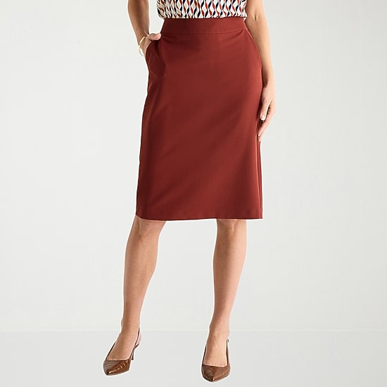Liz Claiborne Womens Mid Rise Pencil Skirt
